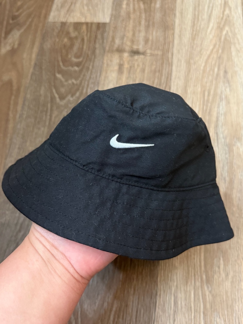 Nike Black Bucket Hat with White Swoosh